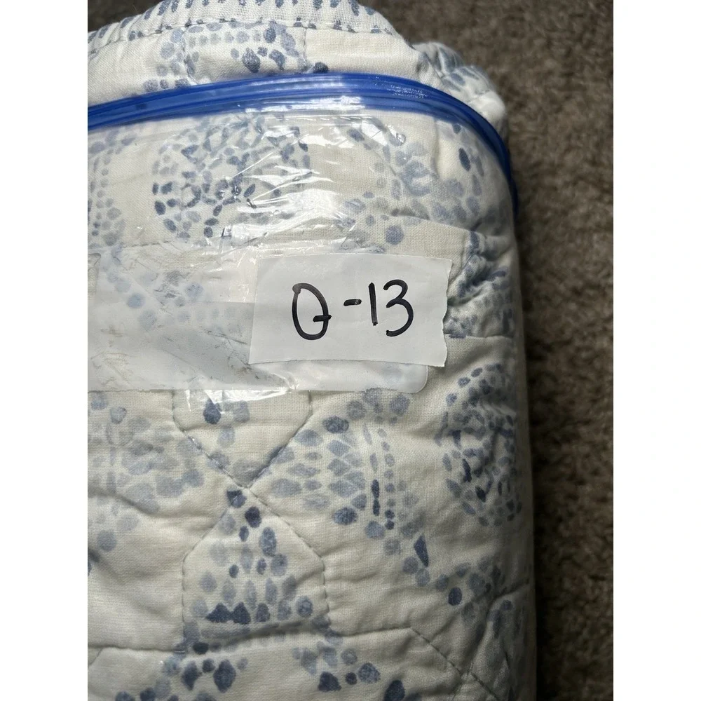 Sonoma Quilted Cotton Pillow Covers Aztec Hobo Comfort Home Casual Blue White 3